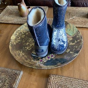 Brand new ugg blue glitter size 7 boots